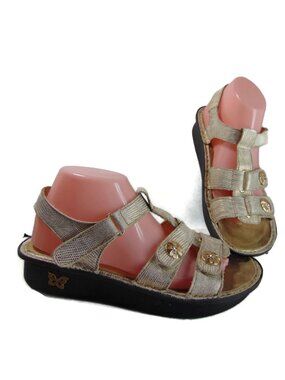 Alegria Kleo Gold Your Own Way Sandals 8.5 EU 39 2 Strap Rhinestone Adjustable